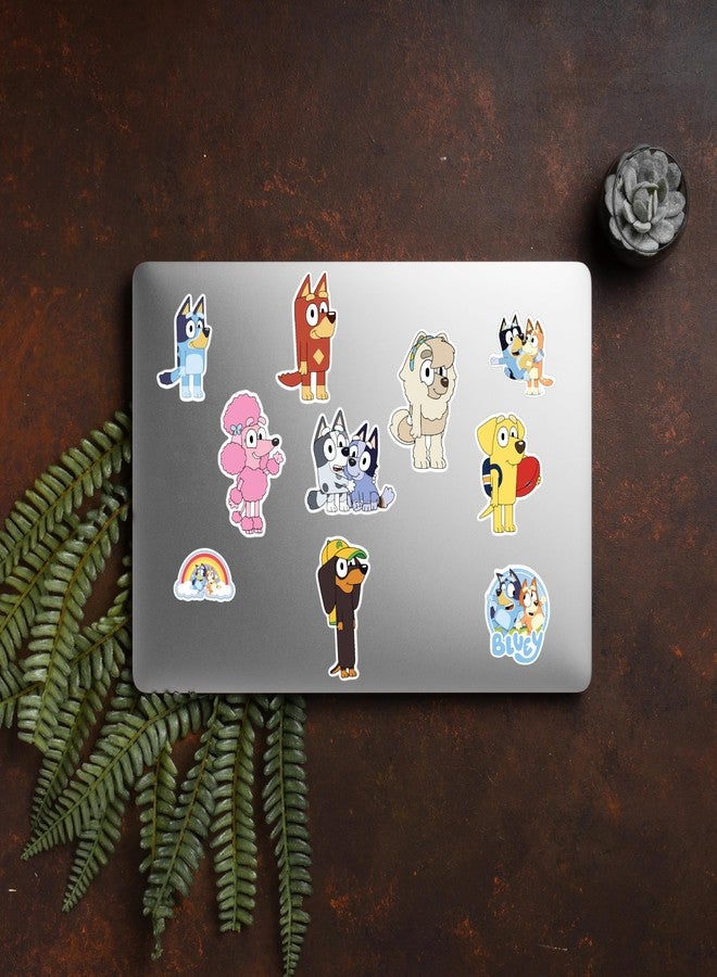 دي2سي مجموعة ملصقات كرتونية من تصميم بلووي للأطفال، 54 قطعة بلمسة نهائية لامعة، ملصق زخرفي بحجم 2 بوصة تقريبًا - Image 2